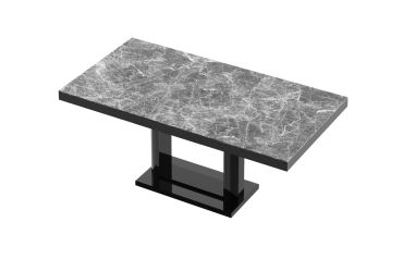 Stół rozkładany QUADRO 120 - Venatino dark (Marmur / Czarny)